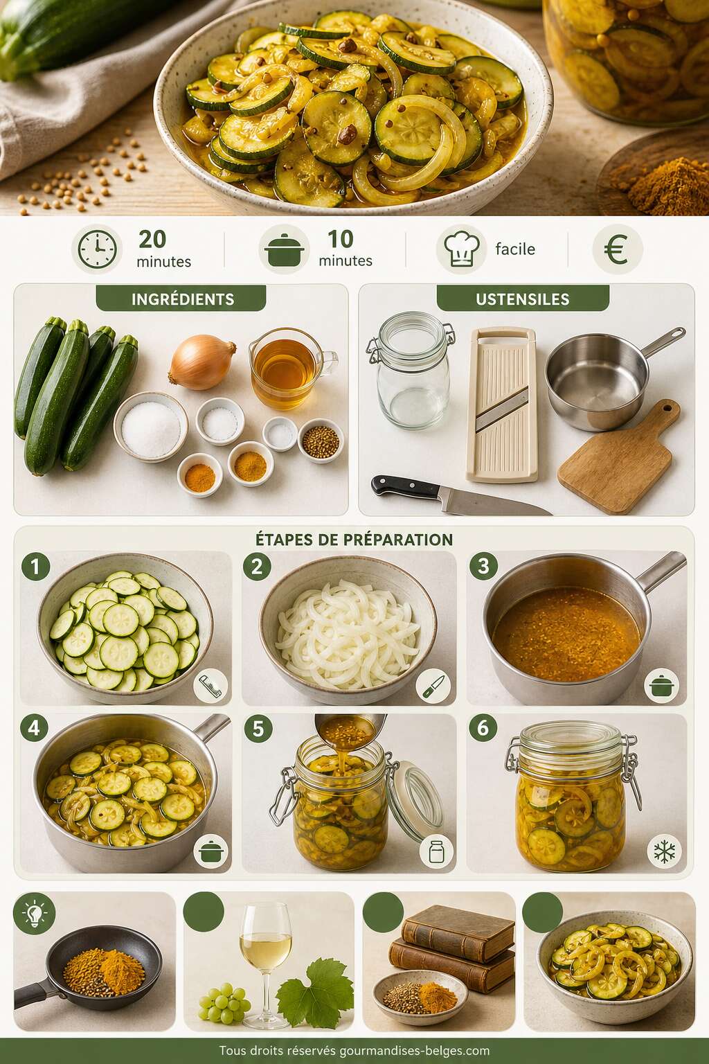 Fiche recette Recette facile de pickles de courgettes au curry Fiche recette Recette facile de pickles de courgettes au curry