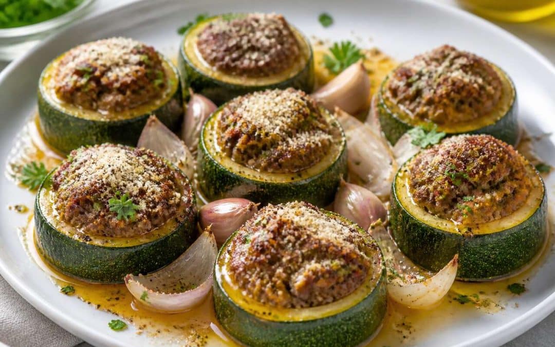 Recette facile de médaillons de courgettes farcis au bœuf