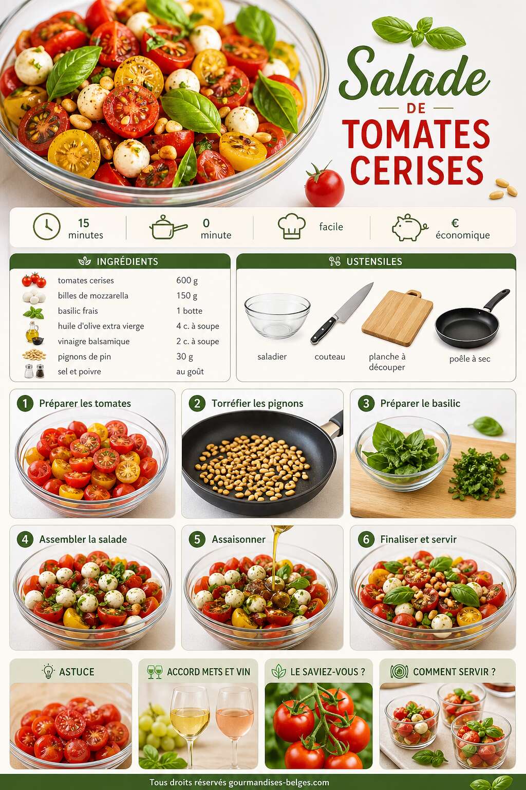 Fiche recette Recette facile de salade de tomates cerises Fiche recette Recette facile de salade de tomates cerises