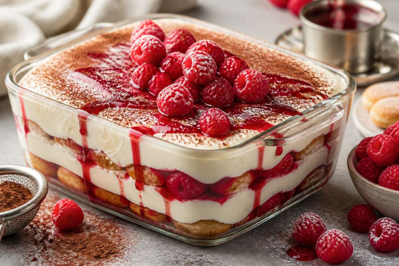 Recette du tiramisu aux framboises