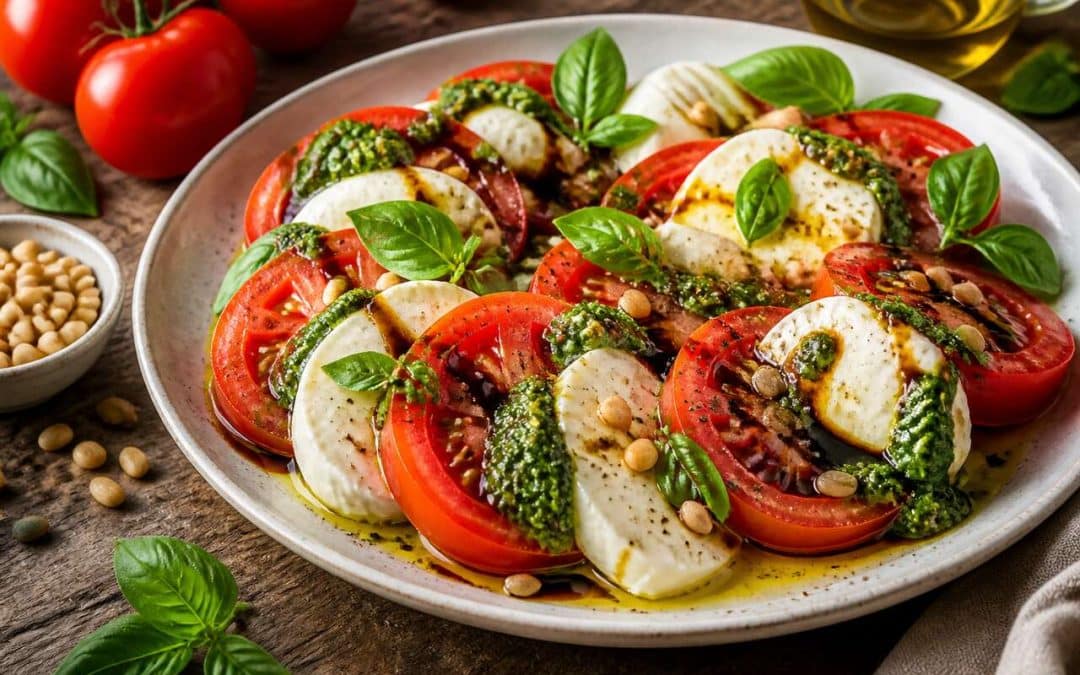 Recette de salade tomate mozzarella au pesto