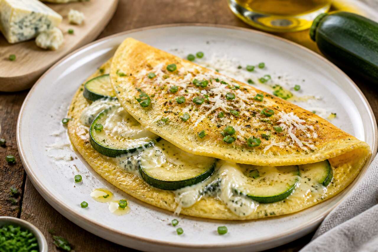 Recette d'omelette aux courgettes et au Gorgonzola AOP