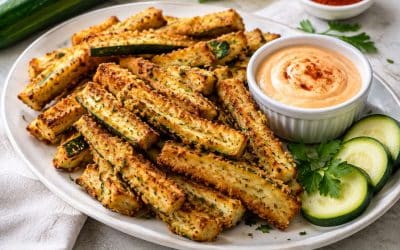 Recette de frites de courgettes croustillantes et leur sauce épicée