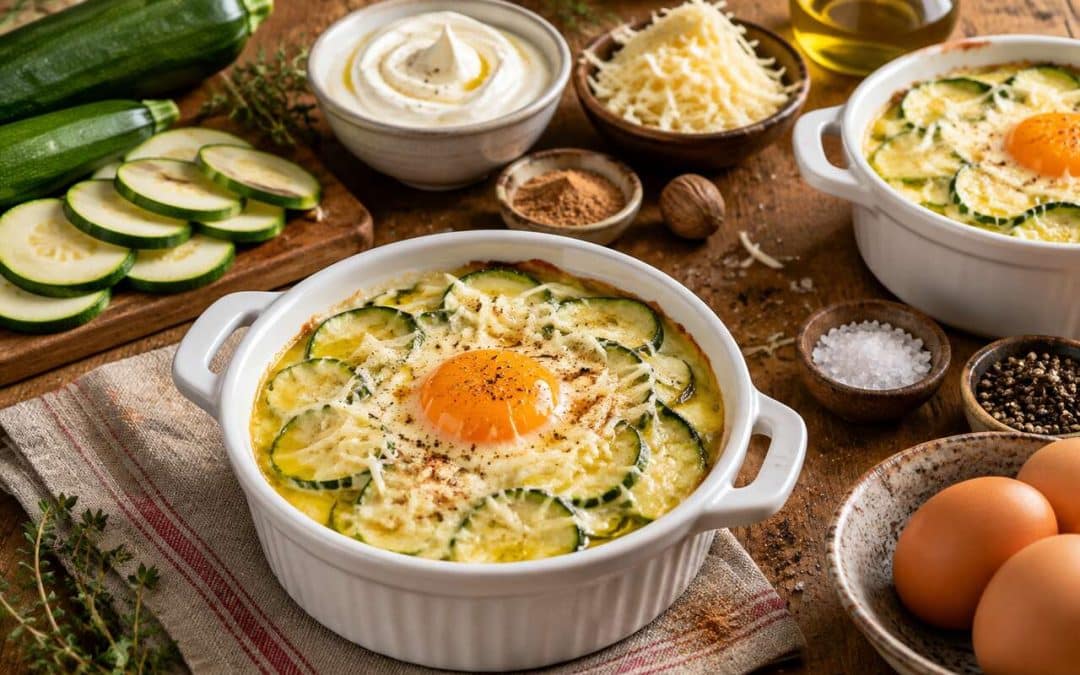 Recette facile d'œufs cocotte à la courgette