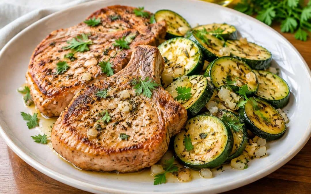 Recette facile de côtes de porc aux courgettes
