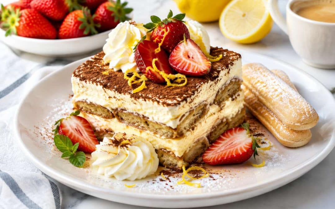 Tiramisu au citron et fraises de Cyril Lignac : la recette irrésistible