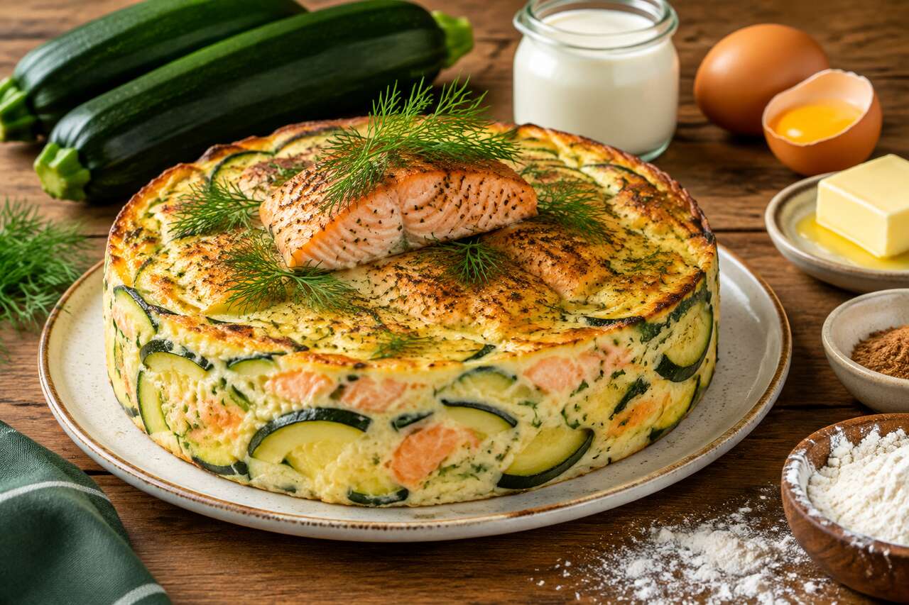 Recette facile de flan de courgettes et de saumon