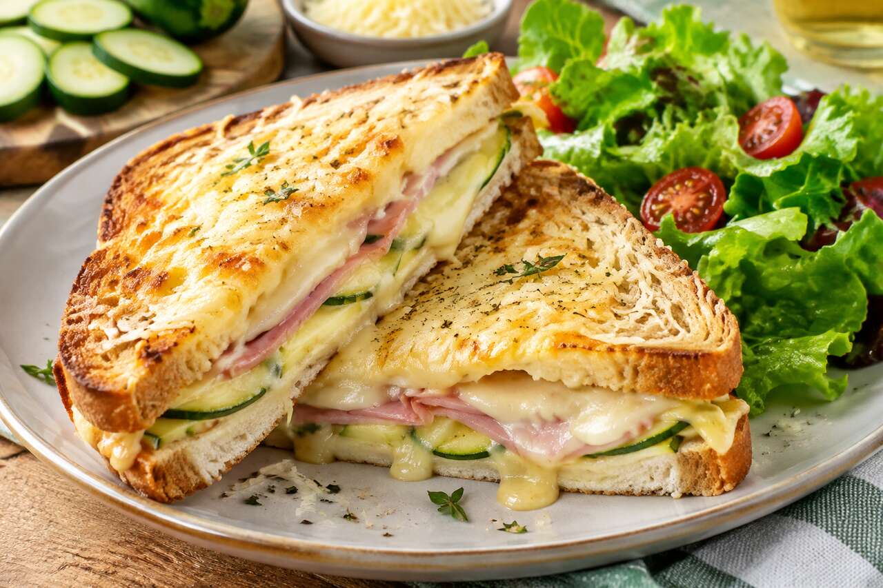 Recette facile de croque-courgettes au jambon