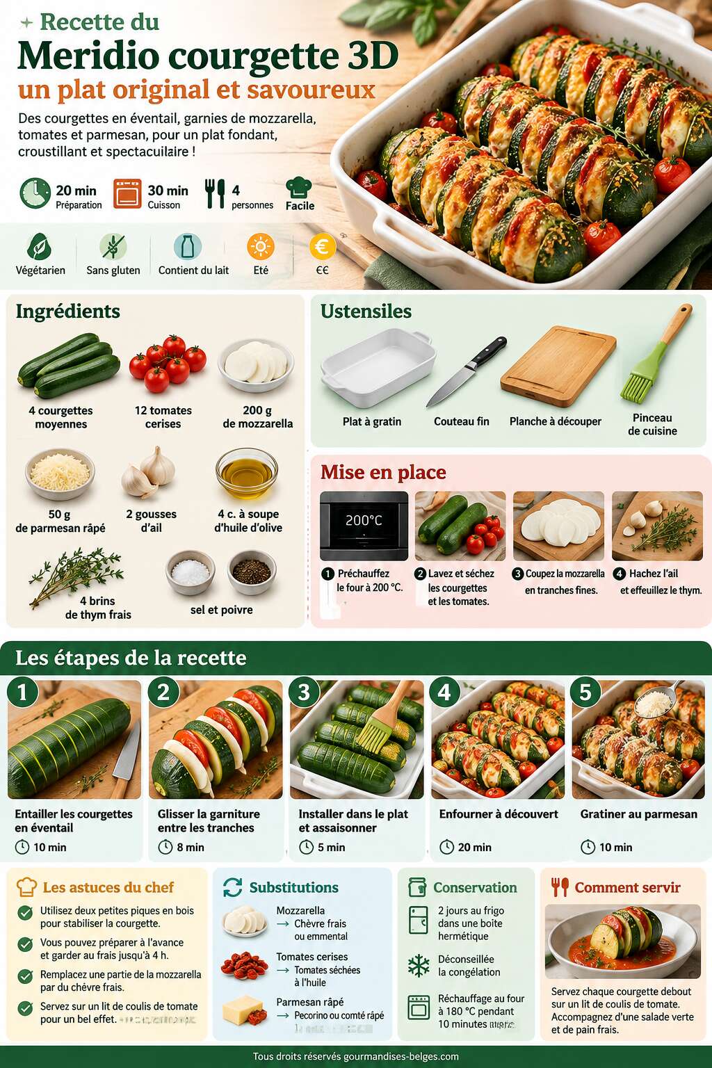 Fiche recette Recette du Meridio courgette 3D : un plat original et savoureux