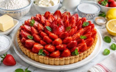 Recette de tarte aux fraises sans crème pâtissière : légère et gourmande