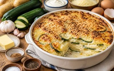 Recette facile de gratin râpé de pommes de terre et courgettes