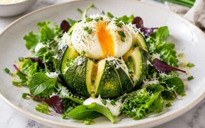 Recette de tulipe de courgette et œuf mollet