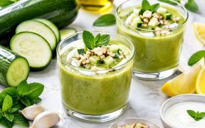 Recette facile de gaspacho de courgettes frais et savoureux