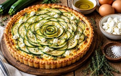 Recette de tarte aux courgettes et au fromage de chèvre
