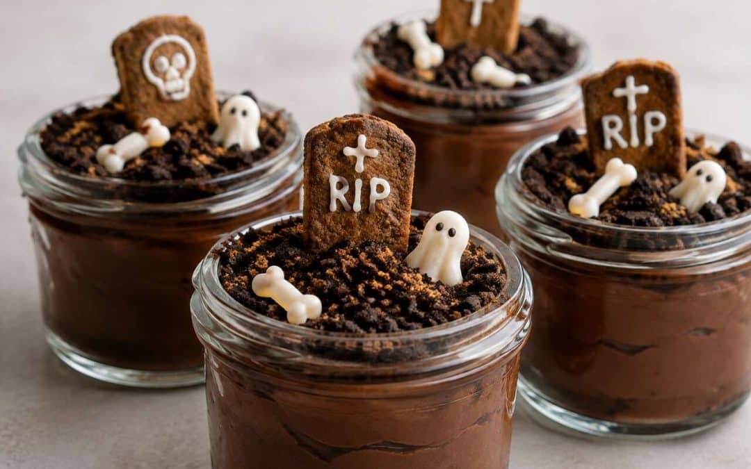 Recette de mousse au chocolat cimetière pour Halloween