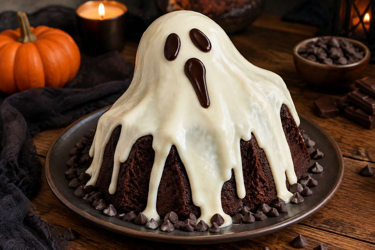 Recette du gâteau fantôme au chocolat pour Halloween