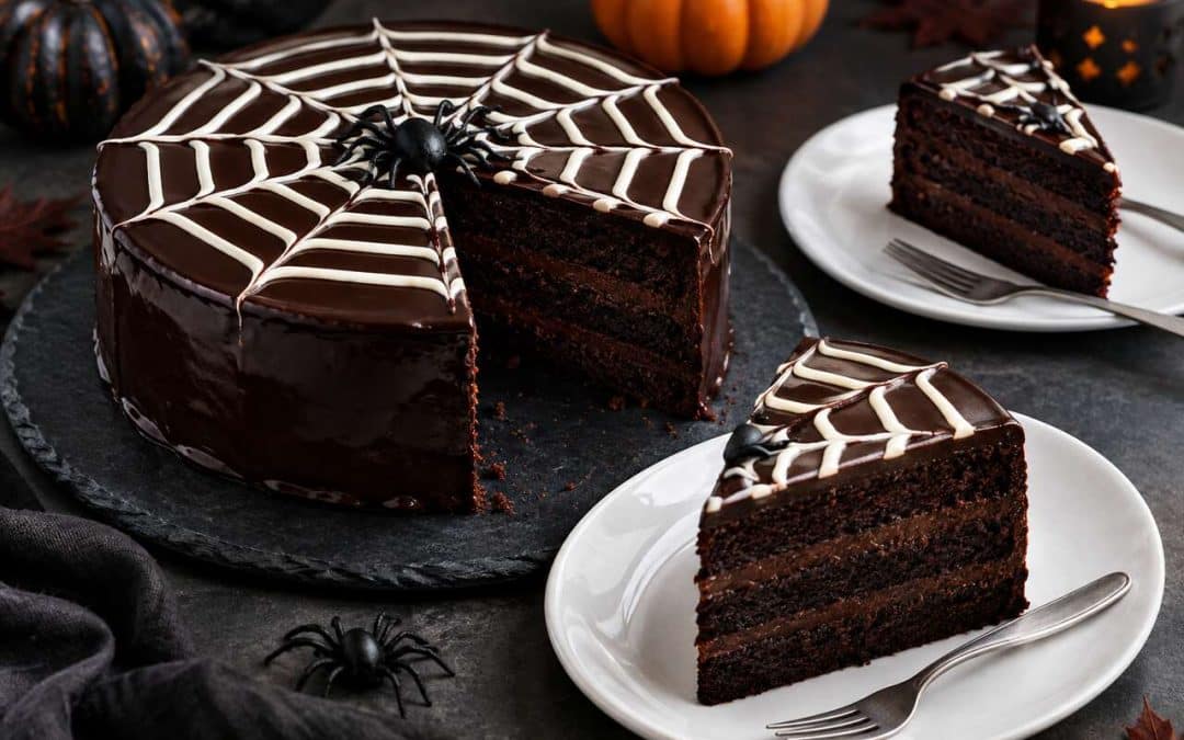 Recette du gâteau toile d'araignée au chocolat pour Halloween