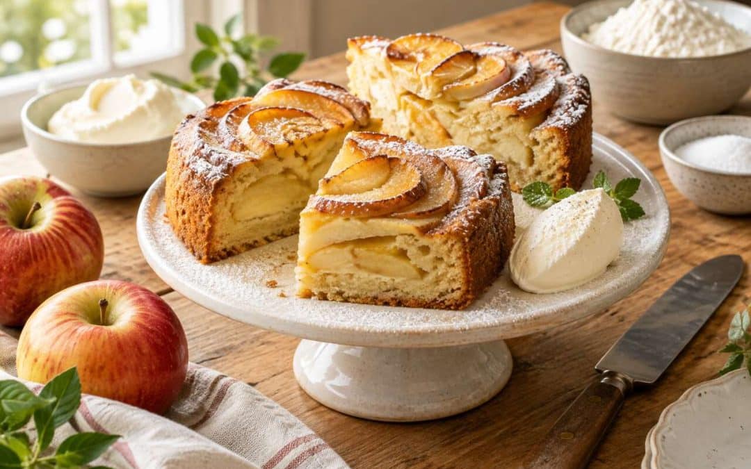 Recette du gâteau aux pommes et mascarpone