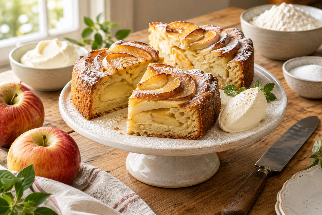 Recette du gâteau aux pommes et mascarpone