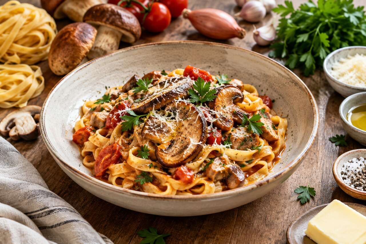 Recette de tagliatelles aux cèpes et aux tomates : un plat savoureux et facile