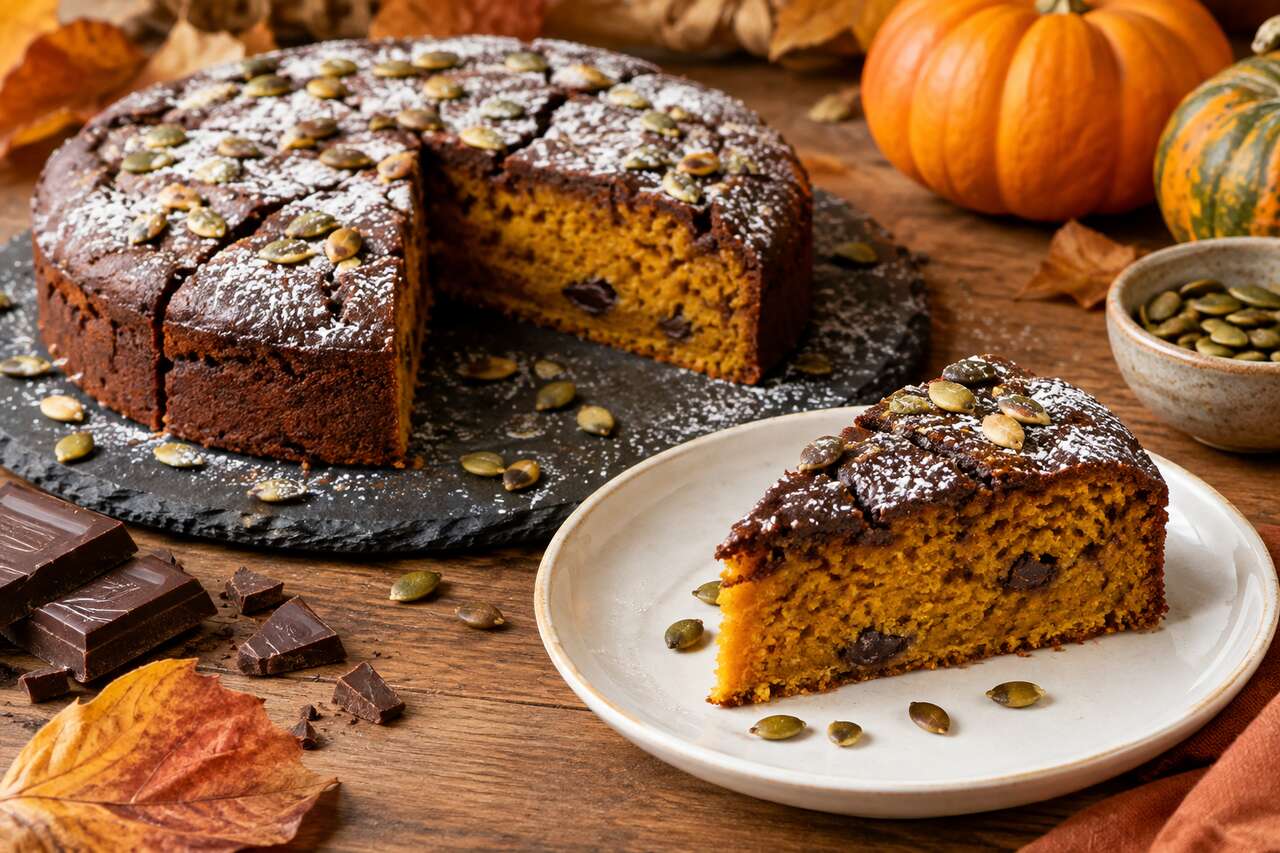 Recette de gâteau fondant au potiron et chocolat