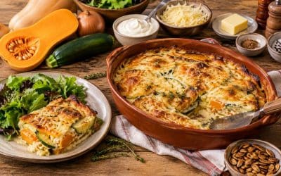 Recette facile de gratin au butternut et courgette