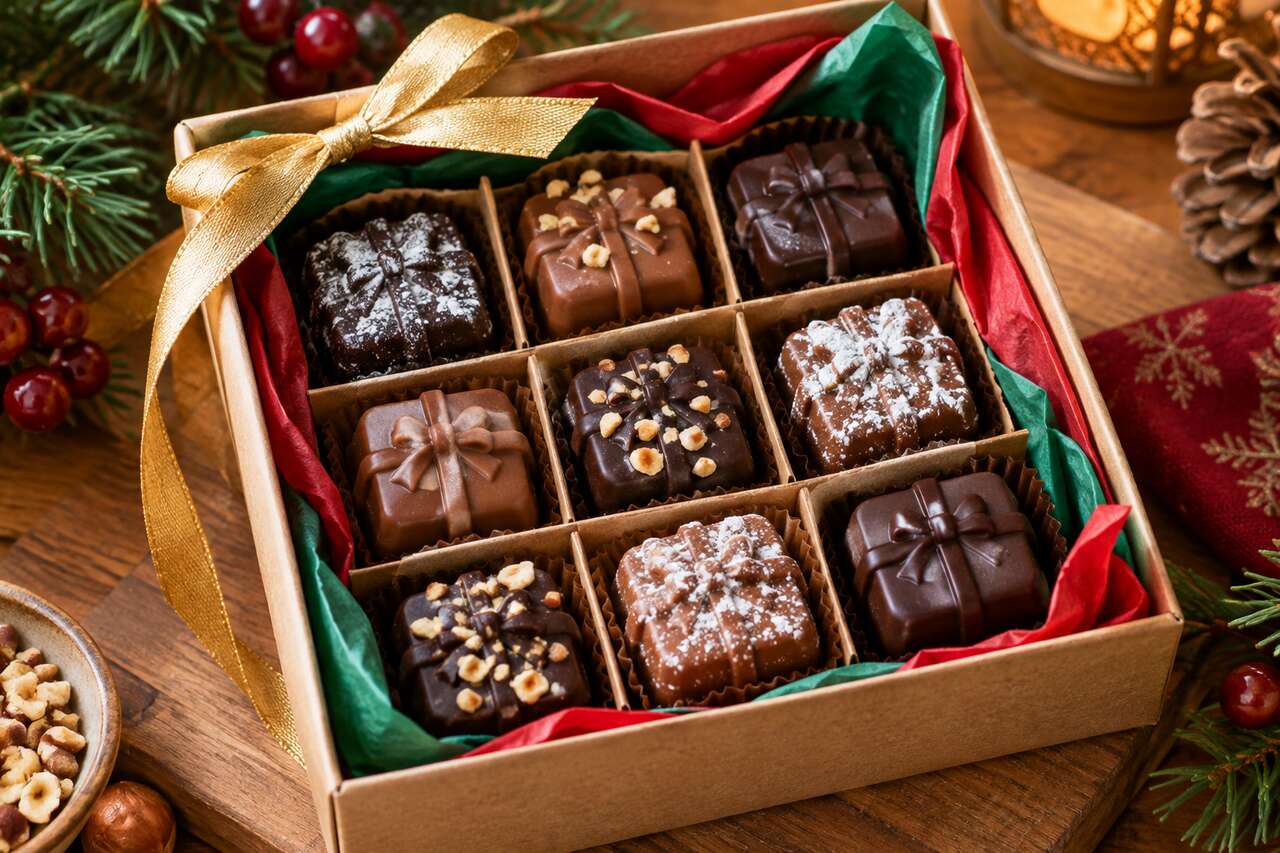 Recette de chocolats de Noël pas chers en forme de cadeaux