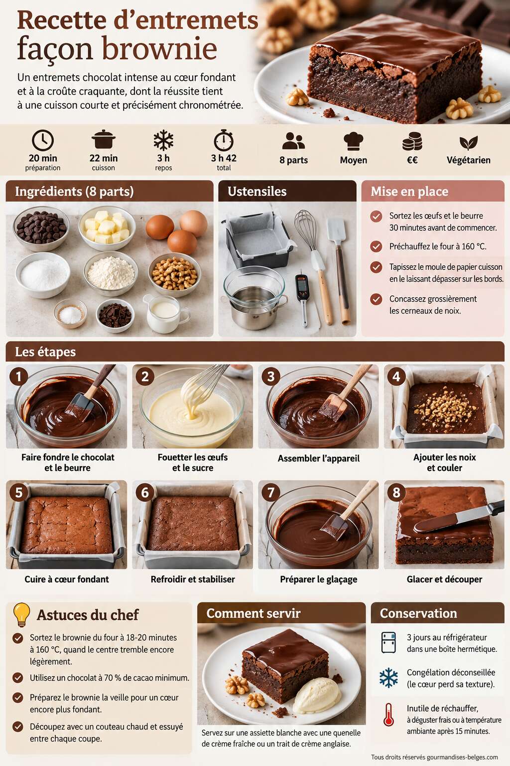 Fiche recette Recette d'entremets fa&ccedil;on brownie