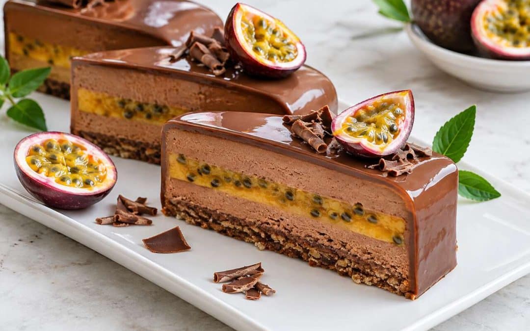 Recette d'entremets chocolat au lait et fruit de la passion