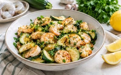 Recette minceur de courgettes aux crevettes au airfryer