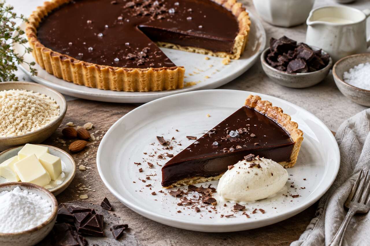 Recette de tarte sablée au chocolat fondant et gourmande