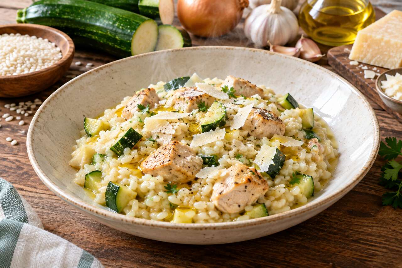 Risotto au poulet et à la courgette au Cookeo : la recette facile et savoureuse