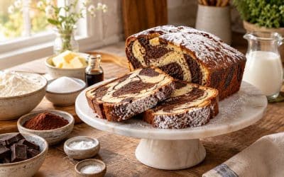 Recette facile du cake marbré au chocolat