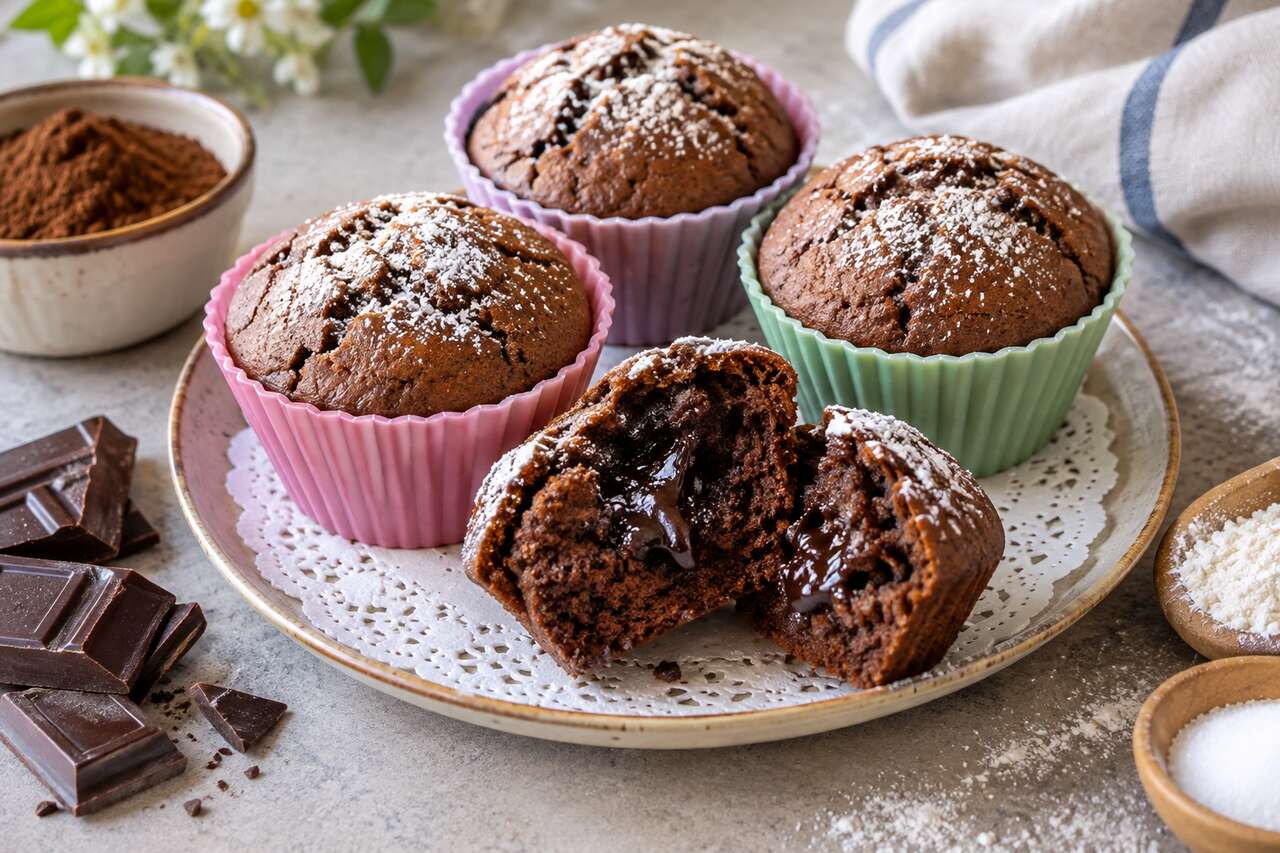 Muffins au chocolat cœur fondant au airfryer