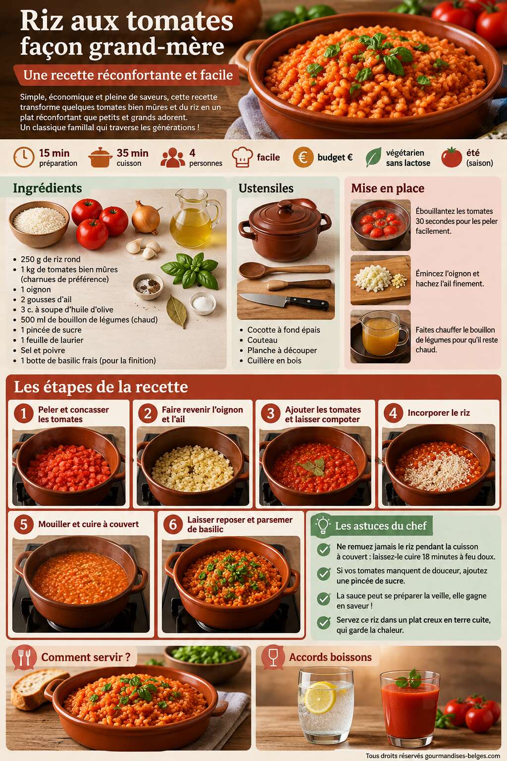 Fiche recette Riz aux tomates façon grand-mère : une recette réconfortante et facile Fiche recette Riz aux tomates façon grand-mère : une recette réconfortante et facile